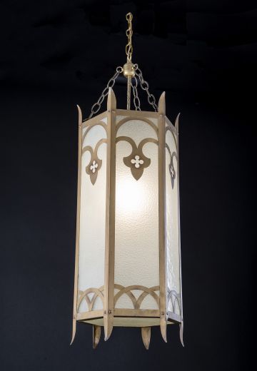 Antique Gothic Lantern w/Frosted Glass