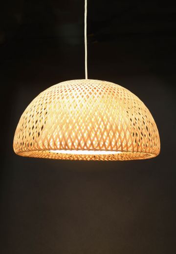 Wicker Mid Century Hanging Pendant