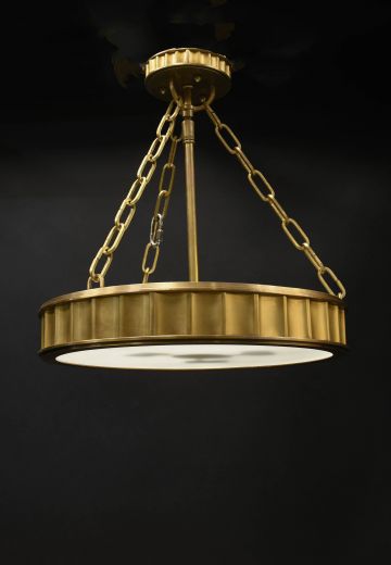 Brass Municipal Bowl Semi-Flush Fixture