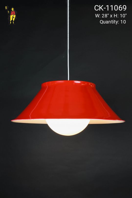 Oversize Red Reflector & Plastic Globe Haning Pendant