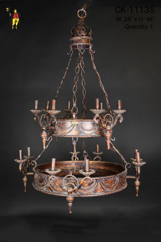 Sixteen Light Two Teired Gothic Chandelier