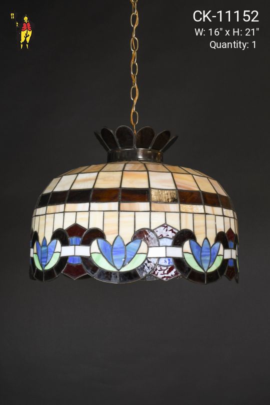 Multicolor Slag Glass Hanging Pendant