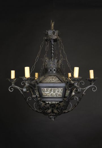 Gothic Iron Six Light Chandelier