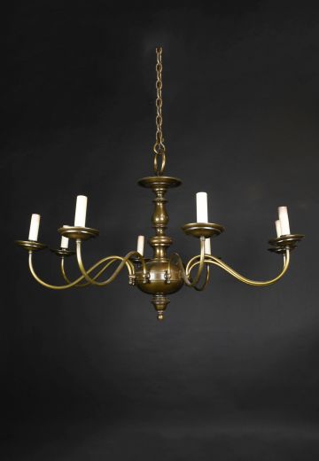 Eight Light Antique Brass Chandelier