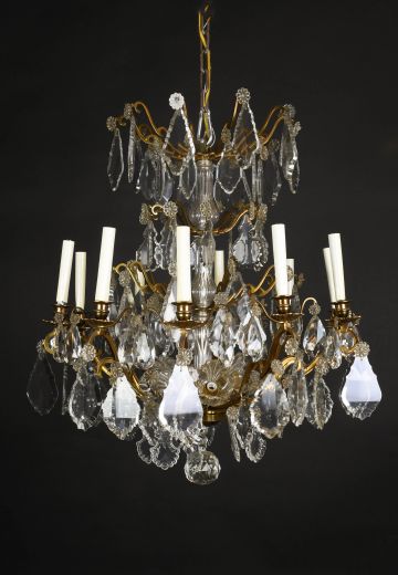 Ten Candle Crystal & Brass Chandelier