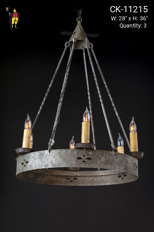 Wrought Iron Gothic Chandelier w/Edison Candles
