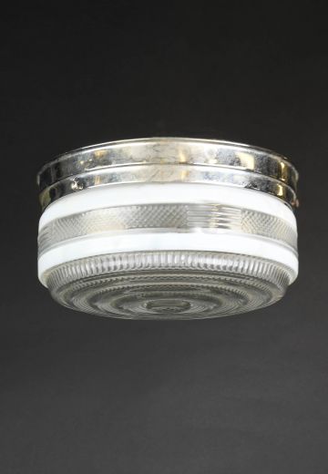 Round Textured Glass Flush Mount Fixture