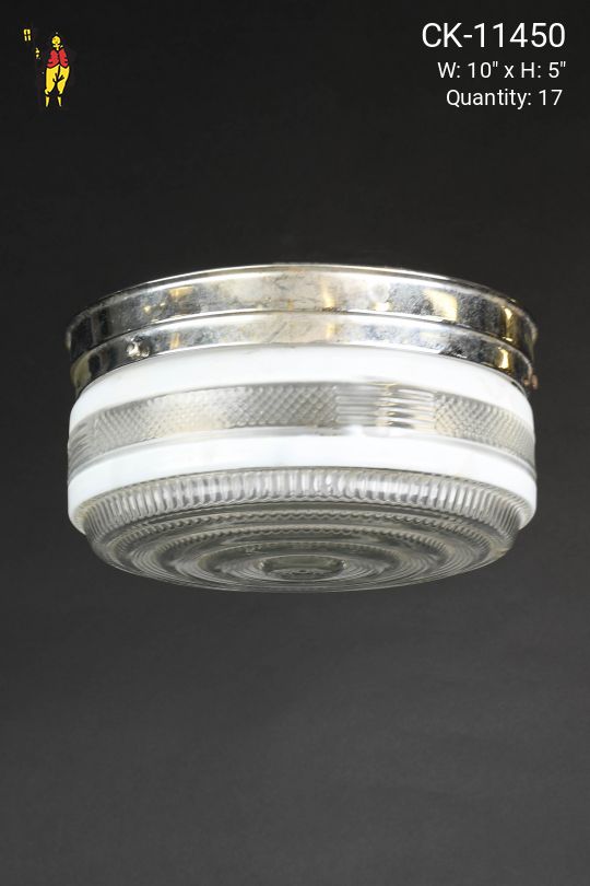 Round Textured Glass Flush Mount Fixture