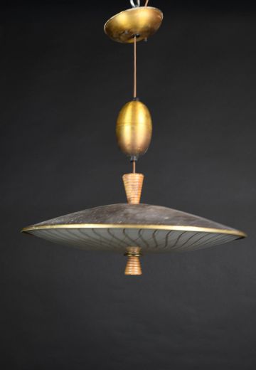 Brass Mid Century Pull Down Hanging Pendant