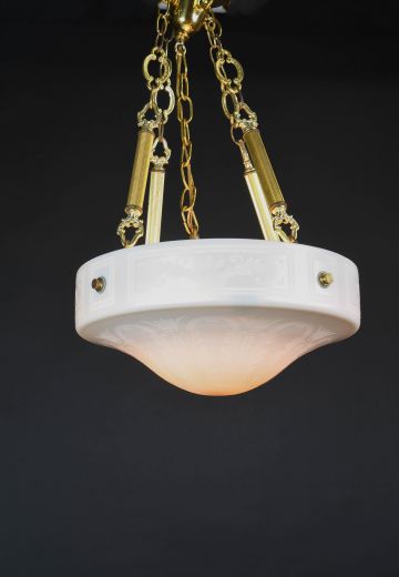 Etched Frosted Glass Hanging Bowl