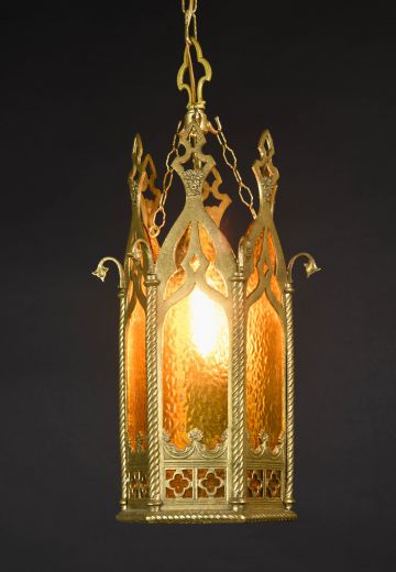 Gothic Brass Lantern Pendant