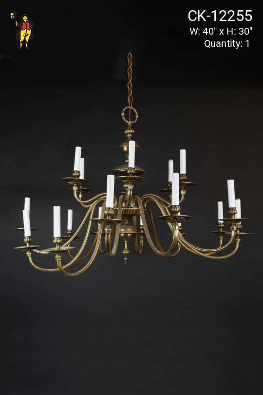 18 Candle Brass Chandelier
