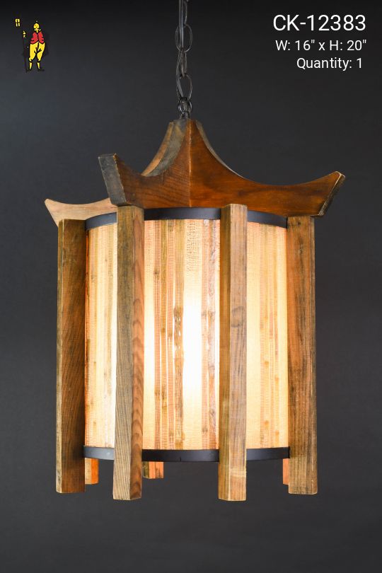 Asian Style Wooden Hanging Lantern