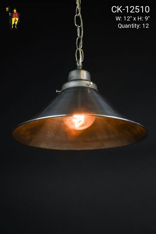 12" Nickel Metal Reflector Pendant