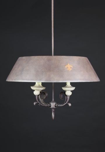 Bronze Shaded Four Candle Hanging Pendant