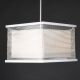 Nickel & Fabric Shaded Hanging Pendant #0