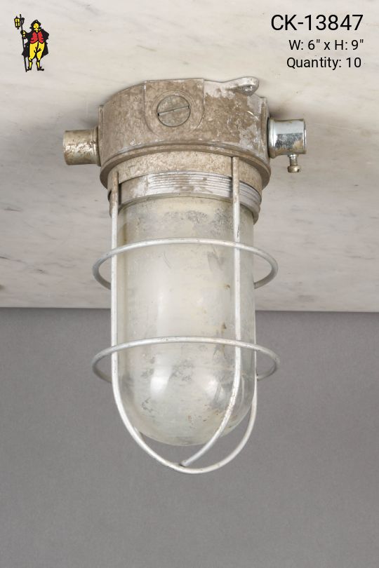 Distressed Metal Flushmounted Vapor Light