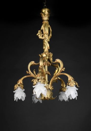 Brass Five Light Hanging Pendant