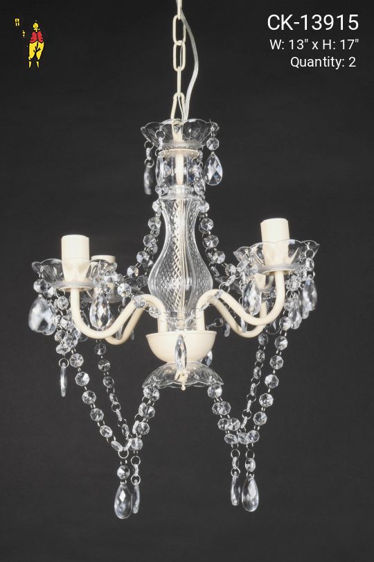 Plastic Four Light Petite Chandelier