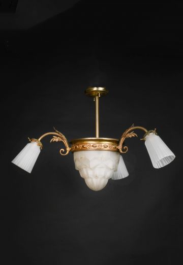 Three Down Light Brass Hanging Fixture