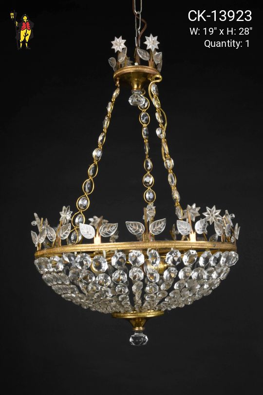 Crystal & Brass Basket Chandelier