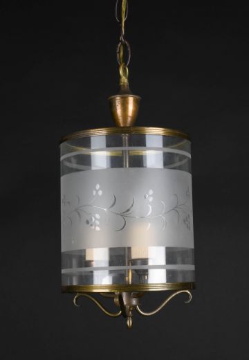 Floral Glass Hanging Lantern