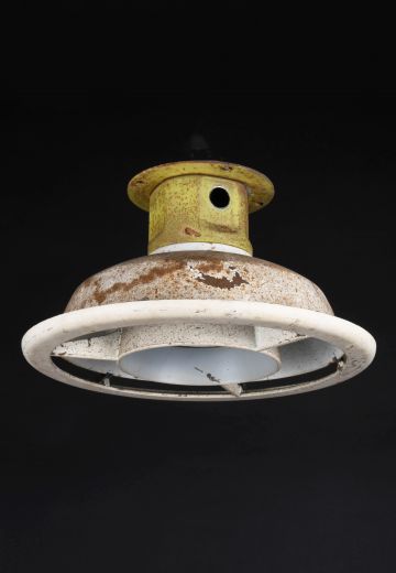 Distressed Vintage Flush Mount Industrial Fixture