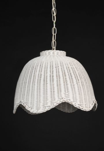 White Wicker Hanging Pendant