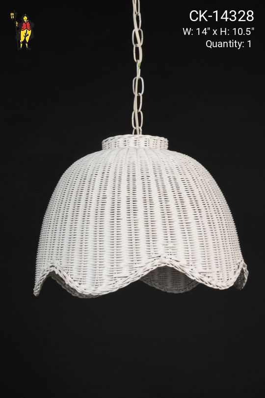White Wicker Hanging Pendant
