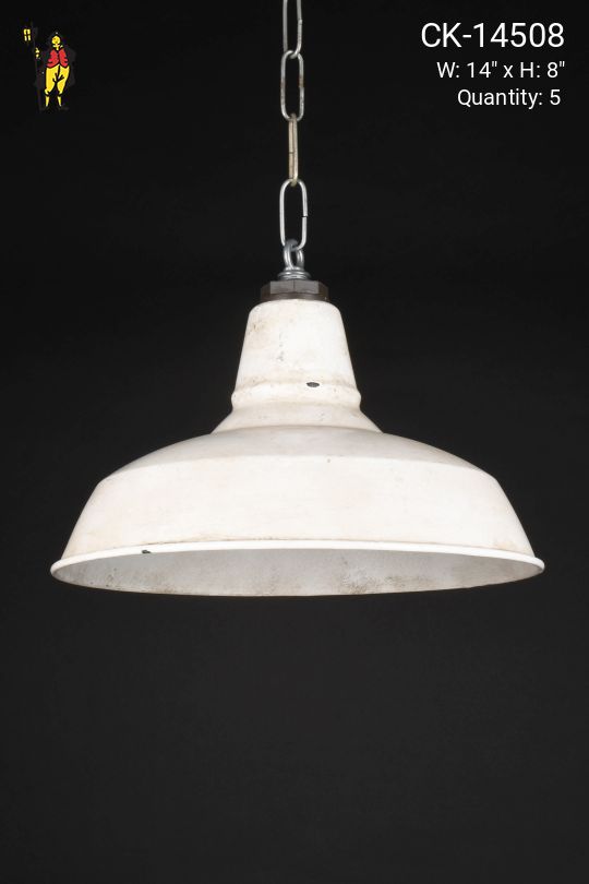 14" White Distressed Hanging RLM