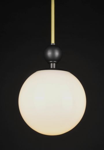 Brass & Black Neckless Globe Hanging Fixture