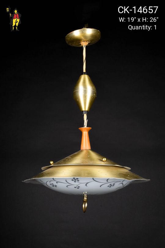Brass "Saucer" Pull Down Hanging Fixture