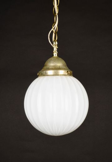 8" White Glass Hanging Globe