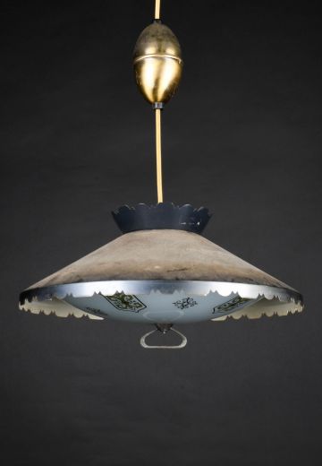 Black Metal Mid Century Pull Down Fixture