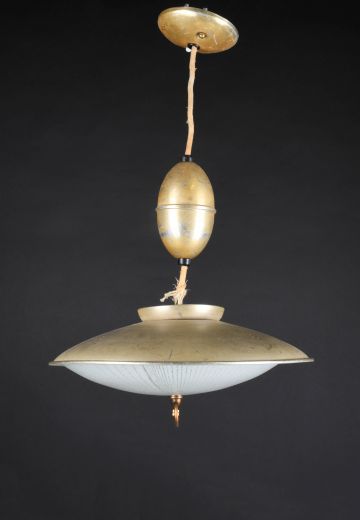 Brass Mid Century Pull Down Fixture