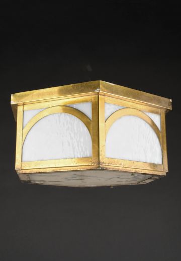 Distressed Brass Flush Mount Fixture