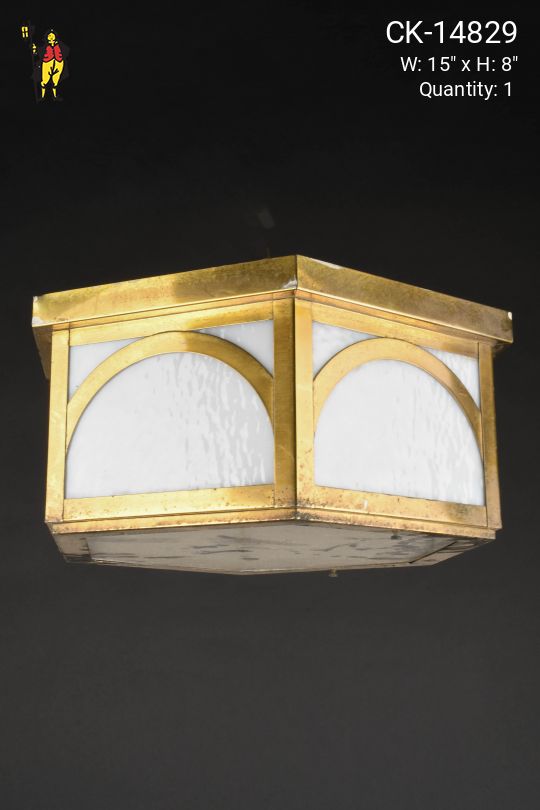 Distressed Brass Flush Mount Fixture