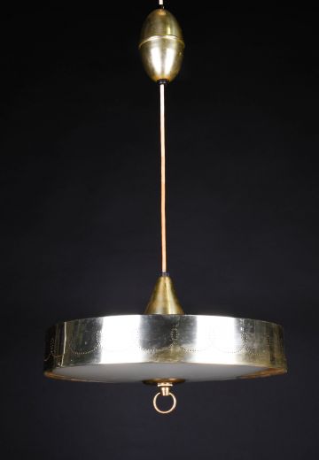 Distressed Brass Pull Down Fixture