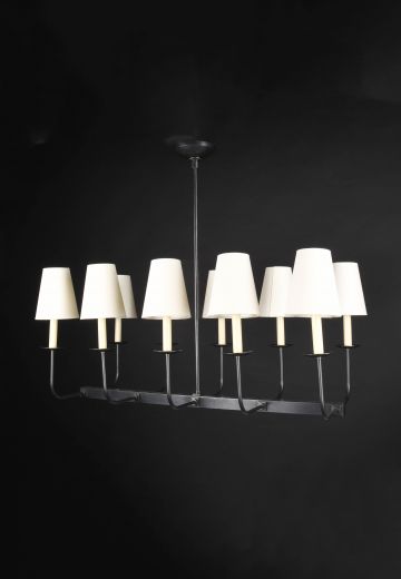 Black Ten Light Dining Room Table Chandelier