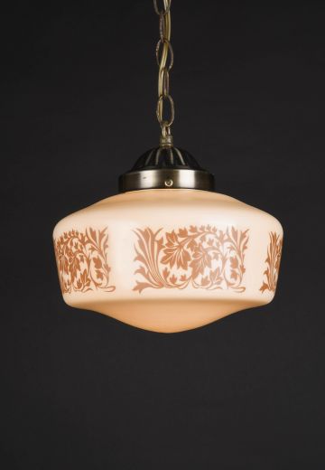 9" Floral Hanging Schoolhouse Globe