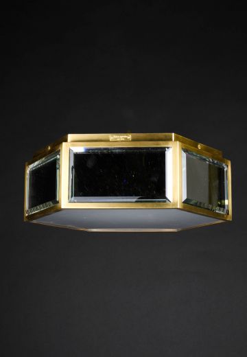 Mirrored Octagonal Flush Mount Fixture