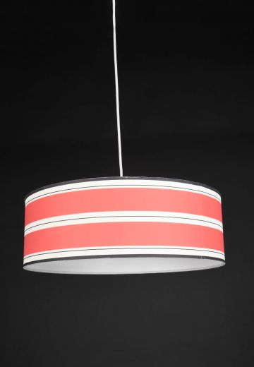 Pink & White Stripe Hanging Pendant
