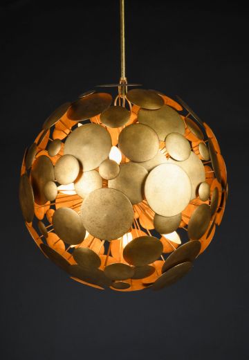 Brass Modern Abstract Globe Hanging Pendant