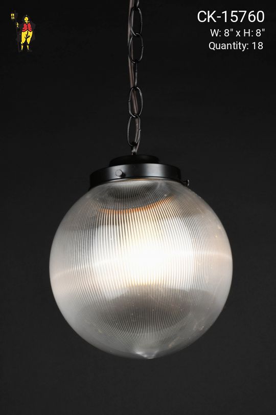 8" "Ribbed" Acrylic Hanging Globe