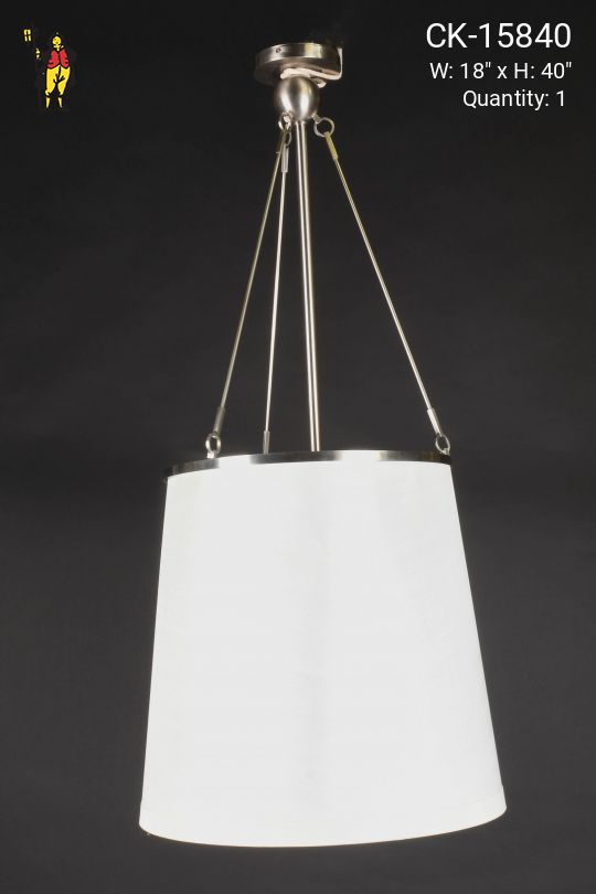 Nickel Fabric Drum Shaded Pendant