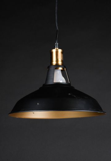 12.5" Black & Antique Brass Hanging RLM