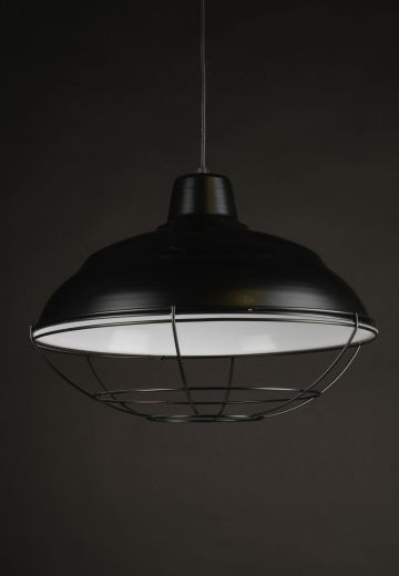 16" Black Hanging RLM w/Black Cage