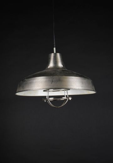 15" Distressed RLM w/Caged Bulb