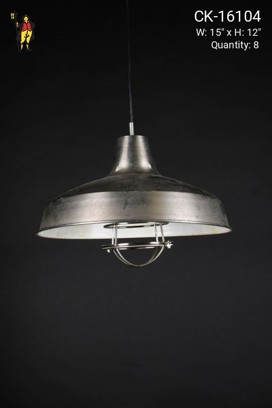15" Distressed RLM w/Caged Bulb