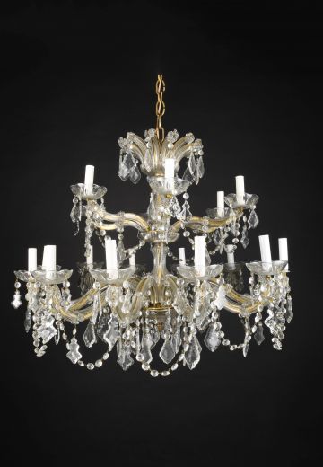 Two Tiered Crystal Chandelier